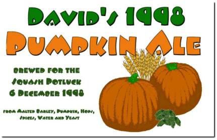 Pumpkin Ale 1998 label